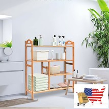 4 Tiers Multifunction Bamboo Storage Shoe Rack - £106.51 GBP