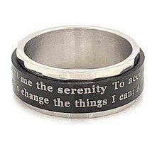 Serenity Prayer Inscribed Spinner Stainless Steel Band Ring Size 10 - $19.99