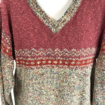 Vtg Concrete Sweater Womens M V-neck Marled Pullover Retro Hip Hop color... - £15.77 GBP