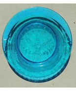 Ashtray Bicentennial Eagle &amp; Stars Gloriously Embossed Electric Blue Glass - $23.38