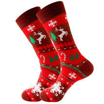 Anysox 5 Pairs Red Black Size 5-13 Socks Crystal Silk Tide Santa Claus Winter  - £28.37 GBP