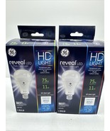 (2) GE Reveal LED 75w/ 11w Watts A21 Base Bulb 850 Lumens Pure Clean Light - $163.89 MXN