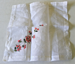 Ladies vintage white with embroidered flower pattern handkerchief pocket... - $19.75