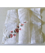 Ladies vintage white with embroidered flower pattern handkerchief pocket... - $19.75