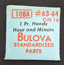 NOS Genuine Bulova 10BA GM 16 - Set of Hands Watch #63/64 - Gold Tone - Modern - £14.00 GBP