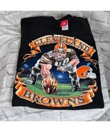Cleveland Browns Football In Flames  NFL 2XLT Men&#39;s Black T-Shirt Dog Pound - £31.60 GBP