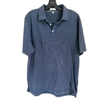 Peter Millar Crown Polo Shirt Blue Stripes Short Sleeves Jersey Size Large - $24.74