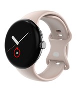 Compatible For Google Pixel Watch Bands, Soft Silicone Sport Strap Metal... - $17.99