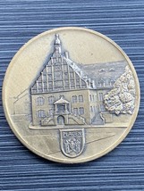 Bronze Collectible Medal Of German City Plauen - City Of Lace And Curtains - $21.33