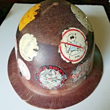 Vintage Brown Hard Hat Helmet New York Local 731 Union Stickers - $79.99