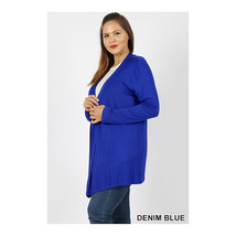 Womens Plus Size Cardigan   Drapey Topper Duster Denim Blue 1X, 2X, 3X - £21.78 GBP