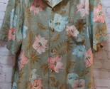 Tommy Bahama XL Island Time silk blend button floral camp shirt pink blu... - $25.98