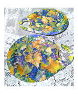 Keller Charles Melamine Plates With Wine Glass Holder Lot Of 2 Grapes De... - $21.08 CAD