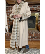 Women’s Fur Long Coat Fred Hayman’s Giorgio Beverly Hills Cream Beige size 10 - $755.25