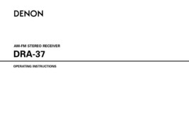 Denon DRA-37 Receiver Owners Manual - £17.72 GBP