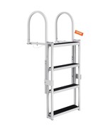 VEVOR Retractable Dock Ladder 4 Steps, Aluminum Sliding Pontoon Boat Lad... - $202.99