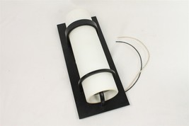 ✅ Vintage Art Deco Style Black Frosted Glass Metal Wall Sconce Light Fix... - $49.49
