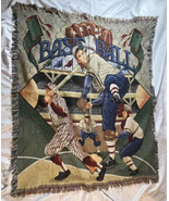 Rare Baseball cotton woven throw 48 by 58 inches see photos a couple of ... - £16.16 GBP