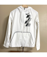 Nike Dri- Fit Boys&#39; Standard Fit White Full Zip up Hooded Sweatshirt siz... - $298.12 MXN