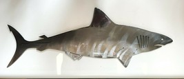 Shark - Metal Wall Art - Grey Tinged 18&quot; x 6 3/4&quot; - £29.91 GBP