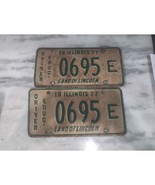 Vintage 1977 ILLINOIS Driver Education License Plate 0695E Matching Set - $280.60 MXN