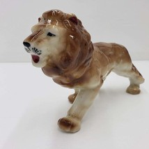 Lion Majestic Ceramic Sculpture 8&quot; Length No Mark Vintage - £27.78 GBP