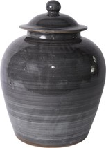 Jar Vase VILLAGE Lidded Colors May Vary Iron Gray Variable Ceramic Handmade - £421.64 GBP