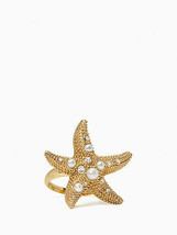 Kate Spade Sea Star Gold Plate Pearl Starfish Statement Cocktail Ring Cr... - £55.37 GBP