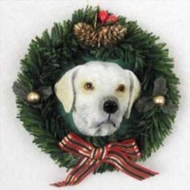 Wreath Xmas Ornament Lab Retriever Yellow Dog Breed Christmas Ornament - £5.45 GBP