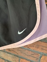 Nike Dri-Fit Running Shorts Medium Liner Pocket Black Pink Purple Stripe - £8.77 GBP