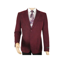Men ZACCHI Velour Velveteen Hounds tooth Blazer Sport Coat DUANE 74526 Burgundy image 11