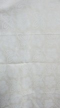 &quot;&quot;WHITE CREWEL EMBROIDERY DESIGN ON BEIGE BACKGROUND&quot;&quot; - FABRIC - £6.91 GBP