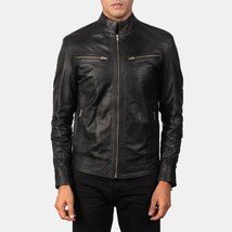 Mack Black Leather Biker Jacket - £122.31 GBP
