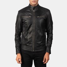 Mack Black Leather Biker Jacket - $156.00