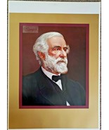 Vintage General Lee Portrait w/ Gold / Burgundy Heavy Poster 22.5&quot; x 29 ... - £11.93 GBP