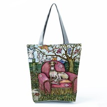 Personalized Oil Painting Greyhound Dog Prints Casual Handbag Designers Durable  - £15.65 GBP