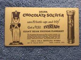 DRINK CHOCOLATE SOLDIER SODA POP EVEREADY ADVERTISING POSTCARD - COCA COLA - $24.73