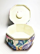 Allary Hand Crafted Accessory Box Floral Design Octagon Sewing Storage Style #1 - $16.82