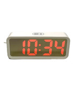 Mirrored Face USB Charging LED Alarm Clock 19cm - White - £28.29 GBP
