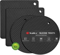 Walfos Silicone Trivet Mats - 4 Heat Resistant Pot Holders - £23.23 GBP