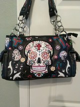 Day of the Dead  Handbag  Women Purse  Skull  Bag Consealed Carry Pocket... - £35.50 GBP