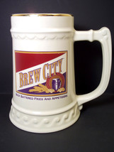 Ceramic beer stein tankard BREW CITY - $11.41