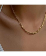 Gold plated stainless steel twisted chain for women tarnish free and Wat... - $25.54 CAD