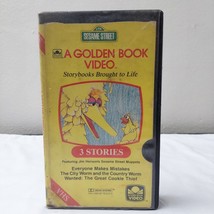Sesame Street A Golden Book Video 3 Stories VHS Vintage Clamshell 1985 - £8.53 GBP