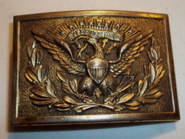 Rare Vintage GEMSCO Brass Military BELT BUCKLE  E PLURIBUS UNUM - $59.39