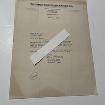 Antique Letter Security State Bank &amp; Trust Beaumont Texas 1935 - $812.88 MXN