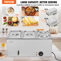 Commercial Electric Food Warmer 4-Pan Countertop Buffet 16.4QT Bain Marie - $180.17