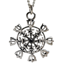 Helm of Awe Necklace Pendant Eagershelm 20&quot; Chain Asatru Aegishjalmur Rune Boxed - £12.85 GBP