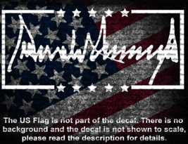 Trump Signature In Stars &amp; Bars Frame Window Vinyl Decal US Seller MAGA - $6.72+