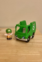 Fisher-Price Little People Recycle Truck with Figure for Ages 1-5, Green (VGUC) - $8.00